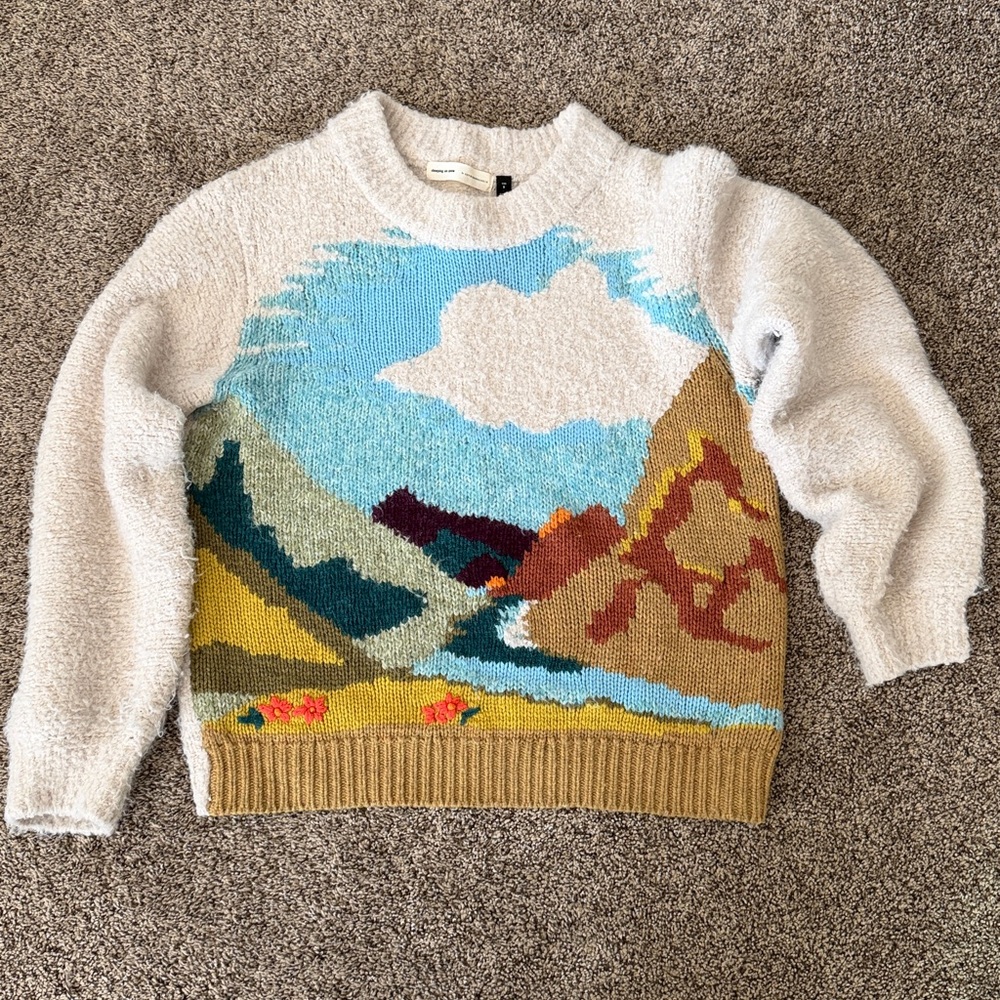 Anthropologie Multicolor Landscape Sweater